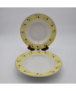 2 Royal Doulton Yellow BLUEBERRY Soup Pasta Bowls Set of Two - $326.52 MXN