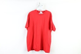 Vintage 80s Hanes Mens Size XL Faded Blank Short Sleeve T-Shirt Red Cotton USA - £31.80 GBP