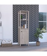 FM FURNITURE Arctic Linen Cabinet with 4 Shelves and Single Door Cabinet... - $214.86 CAD+