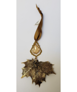 Gold Maple Crystal Christmas Ornament 4 1/4&quot; - £30.97 GBP