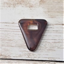 Vintage Pendant - Retro Brown Triangular Slightly Translucent - $12.99