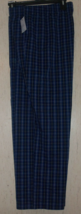 Nwt Mens Croft &amp; Barrow Navy Blue Check Plaid Stretch Woven Pajama Pant Size Xxl - £18.92 GBP