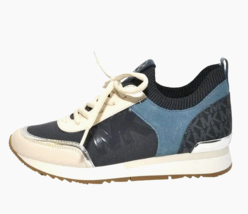 New Michael Kors Jenkins Stretch Knit Trainer Sneakers Navy Multi Size 7 M - £67.09 GBP