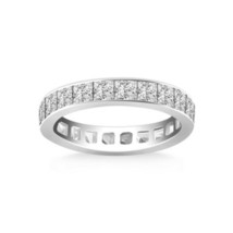 4 carats princess cut diamond eternity ring/14K white gold wedding diamond band - £8,084.35 GBP+
