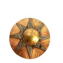 Vintage Copper Brooch Metal Pin Round Artisan Sunburst Fashion Jewelry A... - £33.61 GBP