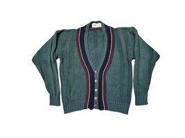 Vintage J. Riggings men&#39;s Cardigan sweater, green Sz L - $26.46
