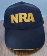 NRA Hat Cap Black and Gold with American Flag Mens Adjustable OSFM 100% ... - £7.89 GBP