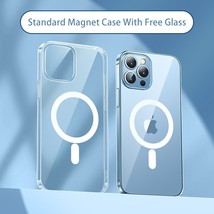Baseus Transparent Magnetic Phone Case for iPhone 14 13 12 11 Pro Max Wireless C - £16.82 GBP