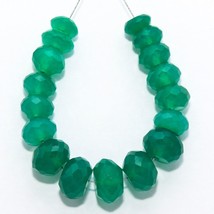 43.70 Cts Natural Green Onyx Rondelle Beads Briolette Loose Gemstones 6mm to 9mm - £7.42 GBP