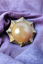 Barclay Faux Pearl Gold Tone Brooch Pin Estate Designer Vintage Signed - $26.50