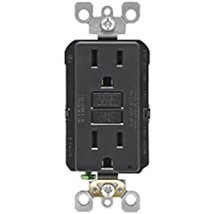 Leviton R04-GFNT1-0KE Receptacle, Black - £22.56 GBP