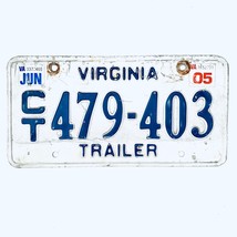 2005 United States Virginia Base Trailer License Plate CT 479-403 - $14.92 CAD