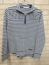 Vineyard Vines Sweater Women Adult L Blue Quarter Zip Preppy POCKETS P2P... - $24.74