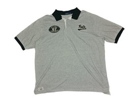 Polo Ralph Lauren RLPC 67 Football Polo Rugby Patched Gray Polo Shirt Si... - £30.37 GBP