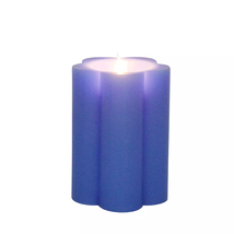 NEW Sonoma Periwinkle Blue Flower Shape LED Floral Flameless Candle 4 in... - $11.50