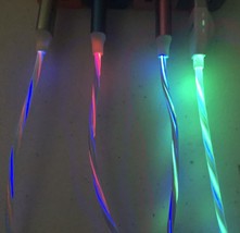 3FT MAGNETIC CANDY FLOW LIGHT-UP led USB charger MAGNET cable for MICRO-... - £6.38 GBP