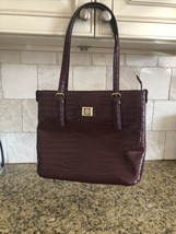 Anne Klein Purse Red Maroon Shoulder Bag Tote Faux Pebbled Leather - $15.15