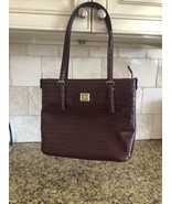 Anne Klein Purse Red Maroon Shoulder Bag Tote Faux Pebbled Leather - $15.15