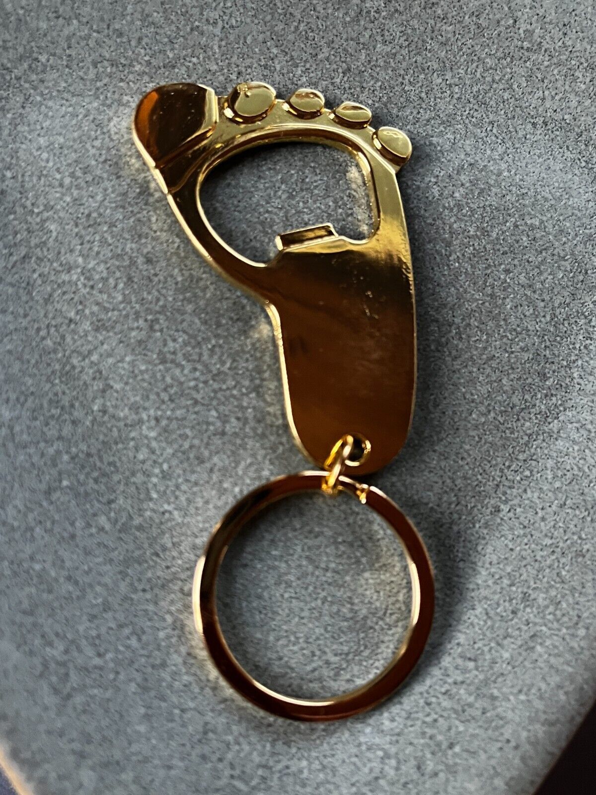 Primary image for Goldtone Foot Bottle Opener Key Chain – 2.25 x 1.5 inches not including ring –