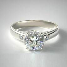 Engagement Ring 1.70Ct Round Cut Simulated Diamond White Gold Plated in Size 5.5 - £105.37 GBP