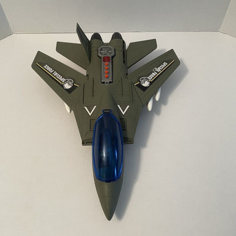 US Navy Fighter Jet Toy With Holding Handel Special Forces With Wheels - $12.45