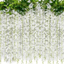 White Wisteria Vine Artificial White Wisteria Flowers Garland For, 4 Packs. - $39.95