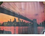 New York IL Ponte Bridge City Life Nightime Skyline Poster 38&quot; X 26 3/4&quot; - £54.48 GBP