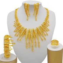 Ethiopia Gold Color Dubai Jewelry Sets Women African Party Wedding Gifts Necklac - £34.66 GBP