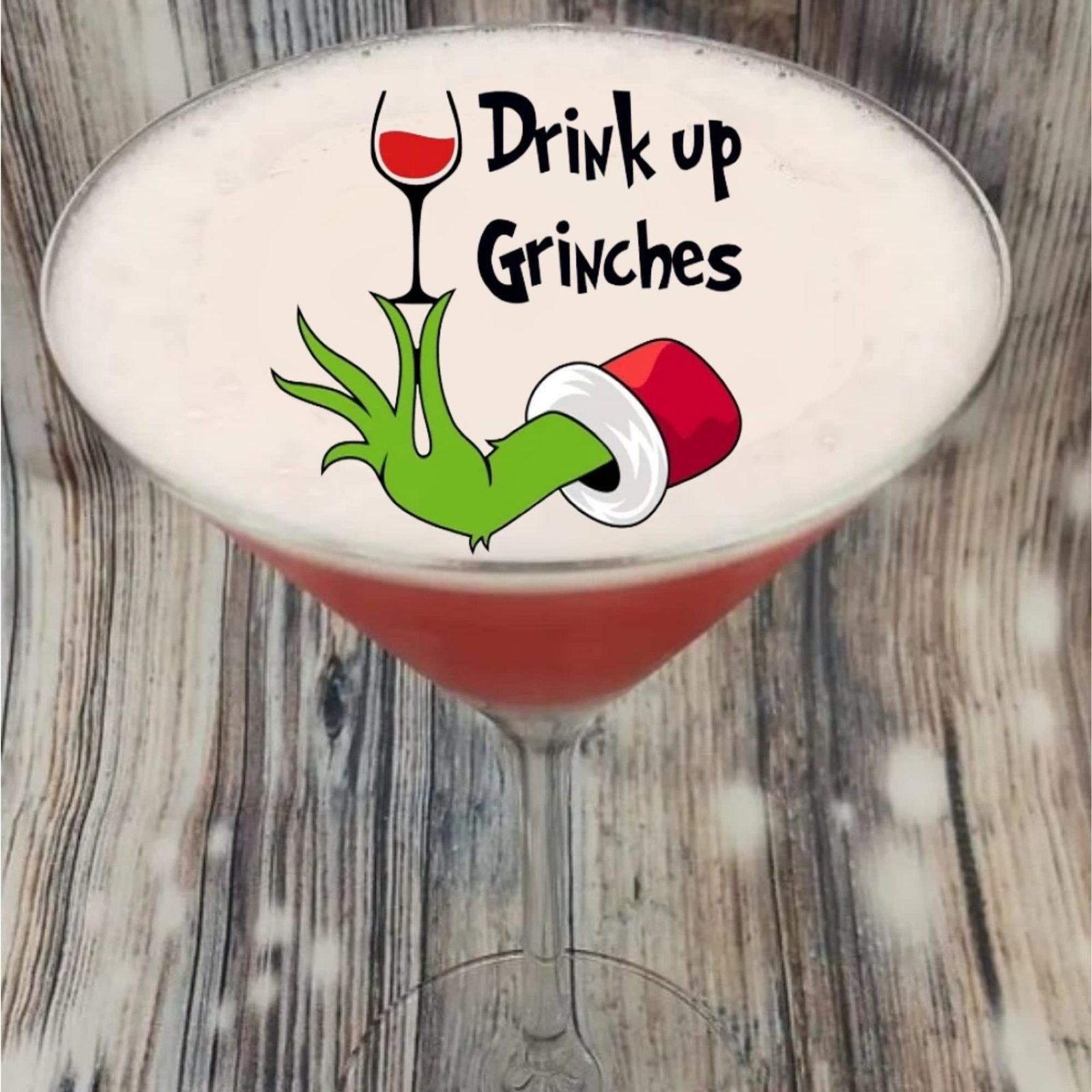 Drink Up Grinches Edible Cocktail Drink Toppers, Girls Night out, Christmas Part - £11.56 GBP