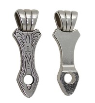 1-1/2&quot; Charm Fashion Engraved Silver Pendant Jewelry Necklace Adapter Co... - $127.43 MXN