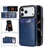 Case for iPhone 17 Pro (Color: Dark Blue) Leather Wallet Card Holder Sta... - $74.37 CAD