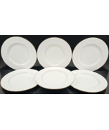 6 Royal Doulton Trent Dinner Plates Set Vintage Elegant White Gold Trim ... - £91.01 GBP