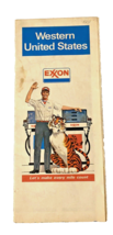 Vintage Western United States Exxon Travel Map Fold Out Brochure 1970s - $18.49