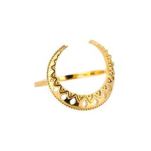 Hollow Moon Rings For Women Stainless Steel Gold Silver Color Finger Rin... - $25.00
