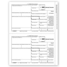 1099-INT Copy B Tax Form, 100 Forms, 50 Sheets - £15.44 GBP