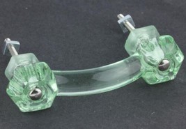 7 Coke Bottle Green Depression Era Glass Cabinet Pulls Drawer Handles Vi... - £54.51 GBP