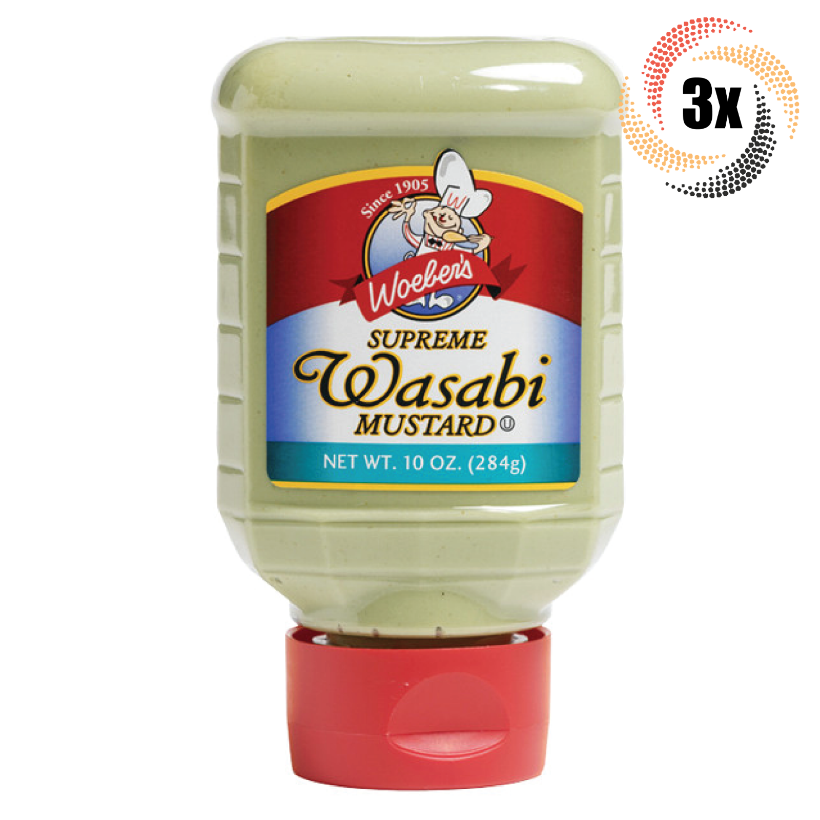 3x Bottles Woeber&#39;s Supreme Wasabi Mustard Sauce  | 10oz | Fast Shipping - $22.67
