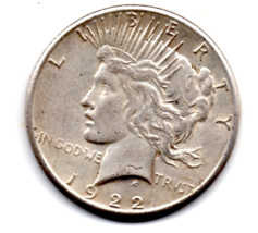 1922 P Peace Dollar - Silver - Circulated Minor wear - $100.00