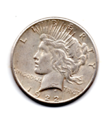 1922 P Peace Dollar - Silver - Circulated Minor wear - $100.00