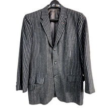 VTG Mens 1950s 60s Black Gray Striped Specialty Tailored Blazer Wool Men... - $69.15