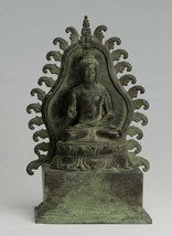Antik Indonesische Stil Sitzender Bronze Javanese Teaching Buddha - 30cm/30.5cm - £737.38 GBP