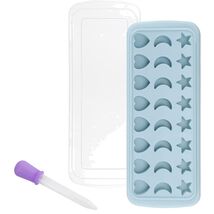 Cute Blue Silicone Ice Cube Tray with Liquid Dropper - Heart, Moon, Star... - $27.67