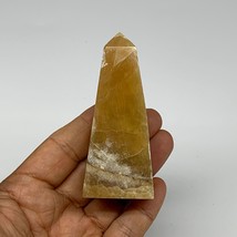142.7g, 3.1&quot;x1.4&quot;, Honey Calcite Point Tower Obelisk Crystal @Pakistan, B25311 - £9.12 GBP