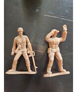 (2) Vintage 4&quot; Greenbrier International Tan Army Men with Binoculars Fig... - $19.79
