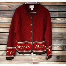 Vintage Tally Ho Holiday Christmas Sweater 100% Wool Embroidered Medium - $29.52