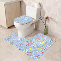 3Pcs/set Get Nauti Bathroom Toliet Mat Set Anti Slip Bath Floor Carpet W... - £26.54 GBP+