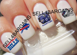 40 NFL BUFFALO BILLS FOOTBALL 4 DIFFERENT DESIGNS Nail Art Decals - $16.99