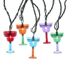 Kurt Adler 12-Foot UL 10-Light Margarita Glass Light Set with Green Wire - $29.68