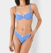 Solid &amp; Striped daphne ribbed bikini top in MARINA BLUE - size XL - £49.92 GBP