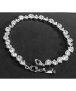 Women&#39;s 14K White Gold Plated 4.5 CT Simulated Diamond S-Link Tennis Bra... - €229,43 EUR